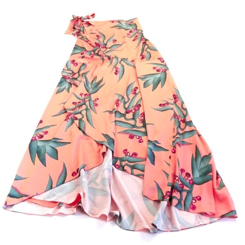 NWT PatBO Heliconia Coral Wrap Top and Maxi Wrap Skirt Matching Set Small Resort - Picture 12 of 16